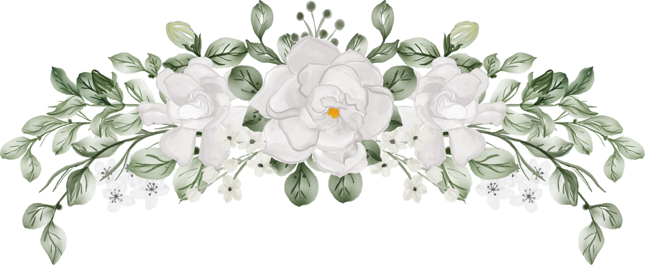 flower arrangement of Gardenia white watercolor illustration